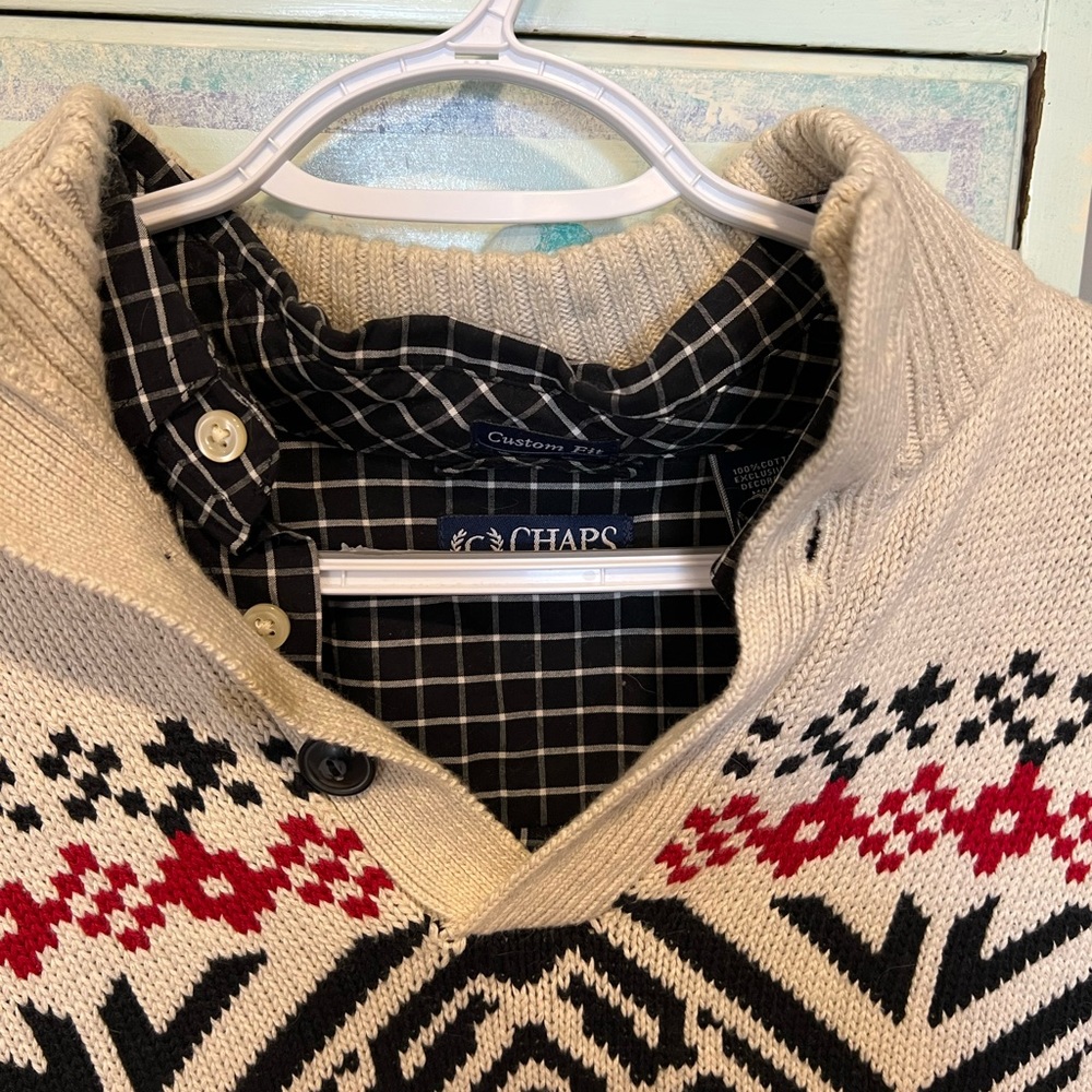 B2g1 Chaps Button-Down, Sweater Combo - image 4